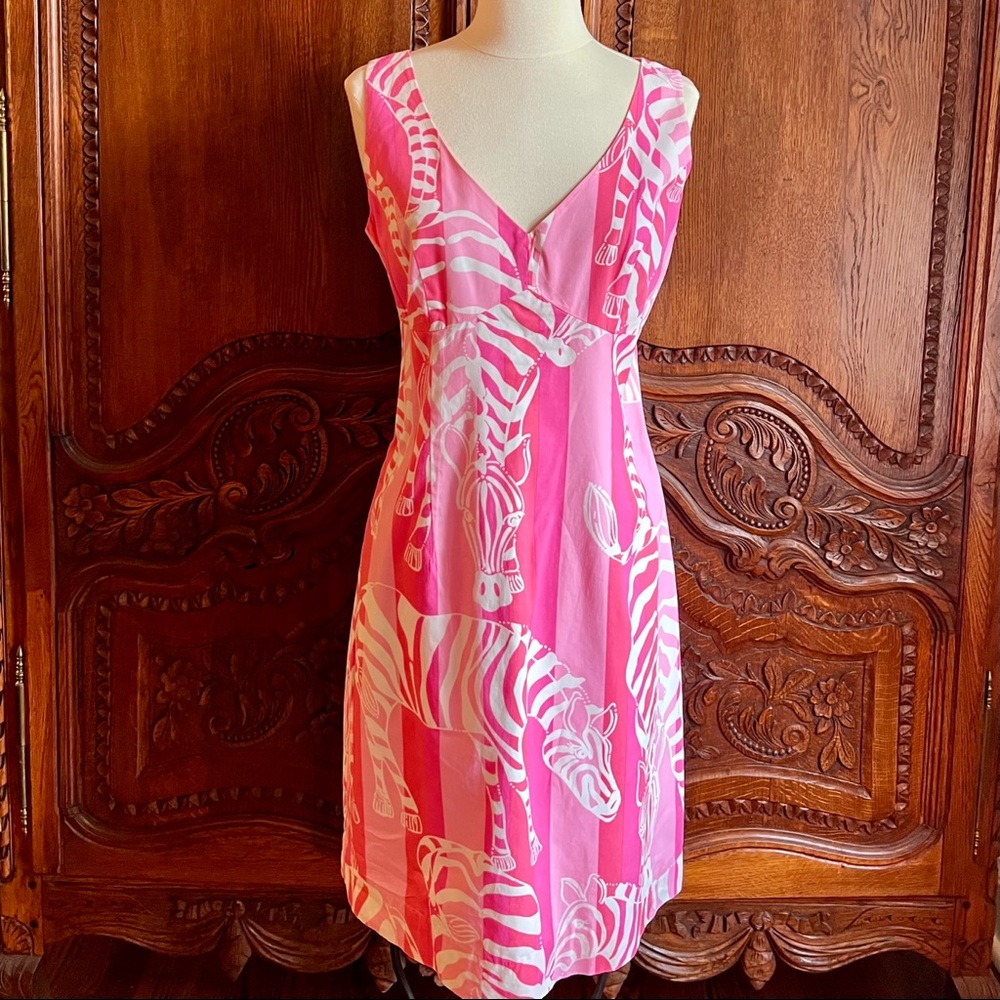 Vintage Lilly Pulitzer Print Dress (Pink, Size 8)
